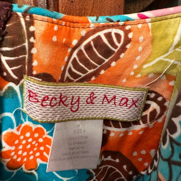 Becky & Max Dress Womens 4 Multicolor Floral Spaghetti Strap A-Line Dress EUC - Picture 4 of 9